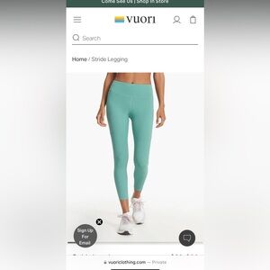 Vuori Stride Legging in Teal